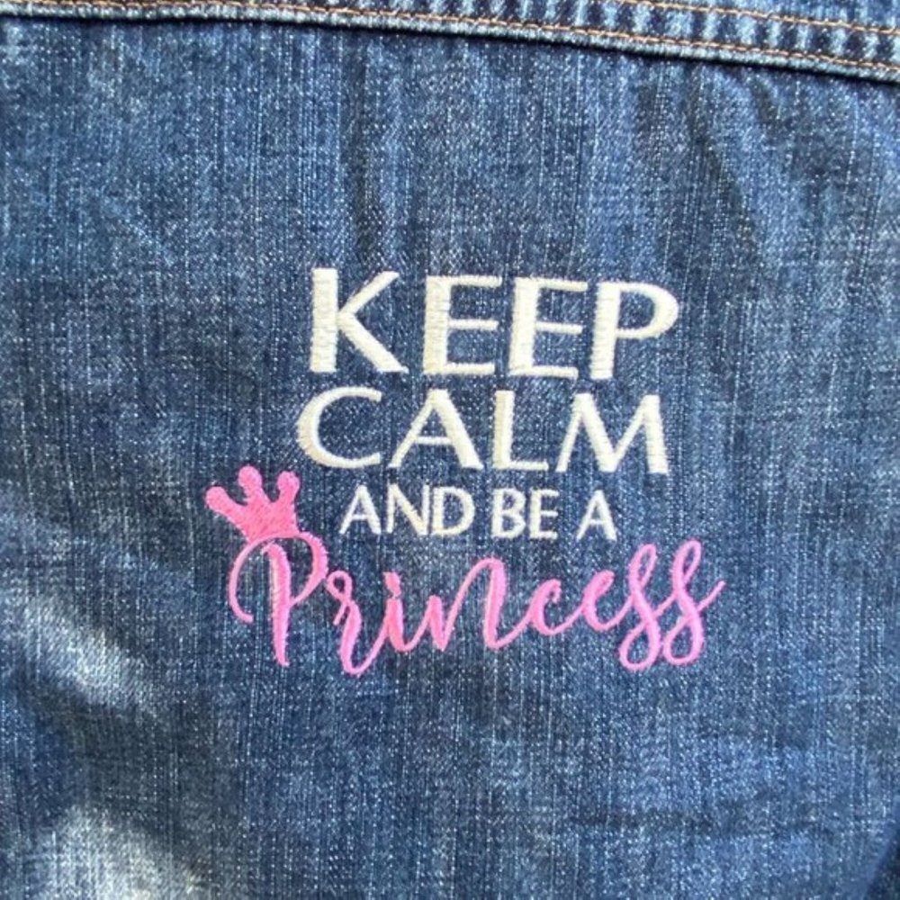 Wrangler Women's Teen's  Sz SDenim Jean Jacket Custom Embroidered Princess